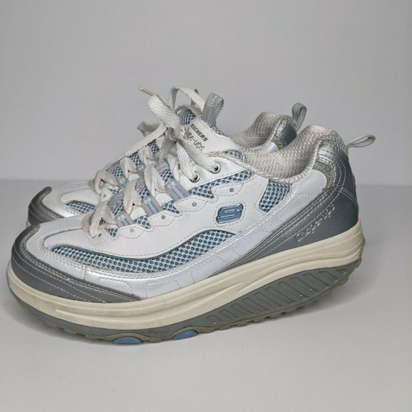 Sketchers Shape Ups Women’s Gray Blue - Picture 1 of 6